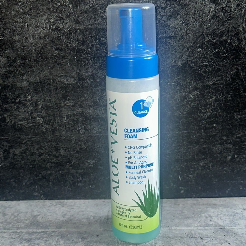 Aloe Vesta Cleansing Foam Multi Purpose: Perineal Cleanser Body Wash Shampoo 8oz